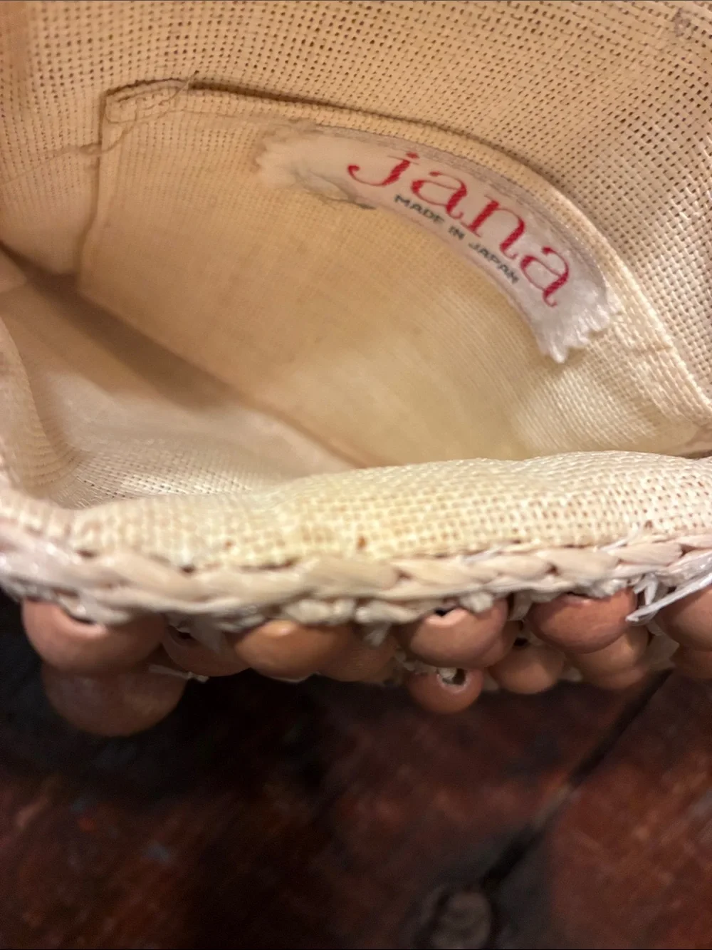 Vintage Jana straw/wood bead  shoulder bag